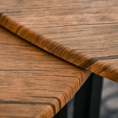 Coro Set Of 3 Triangle Nesting Coffee Tables Metal And Wood Walnut Finish