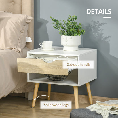 Demiden Natural Wood And White Bedroom Furniture Set With Wardrobe Bedside Table And Storage Unit