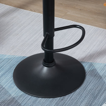 Samori Set Of 2 Upholstered Dark Grey Adjustable Swivel Bar Stools With Back Support