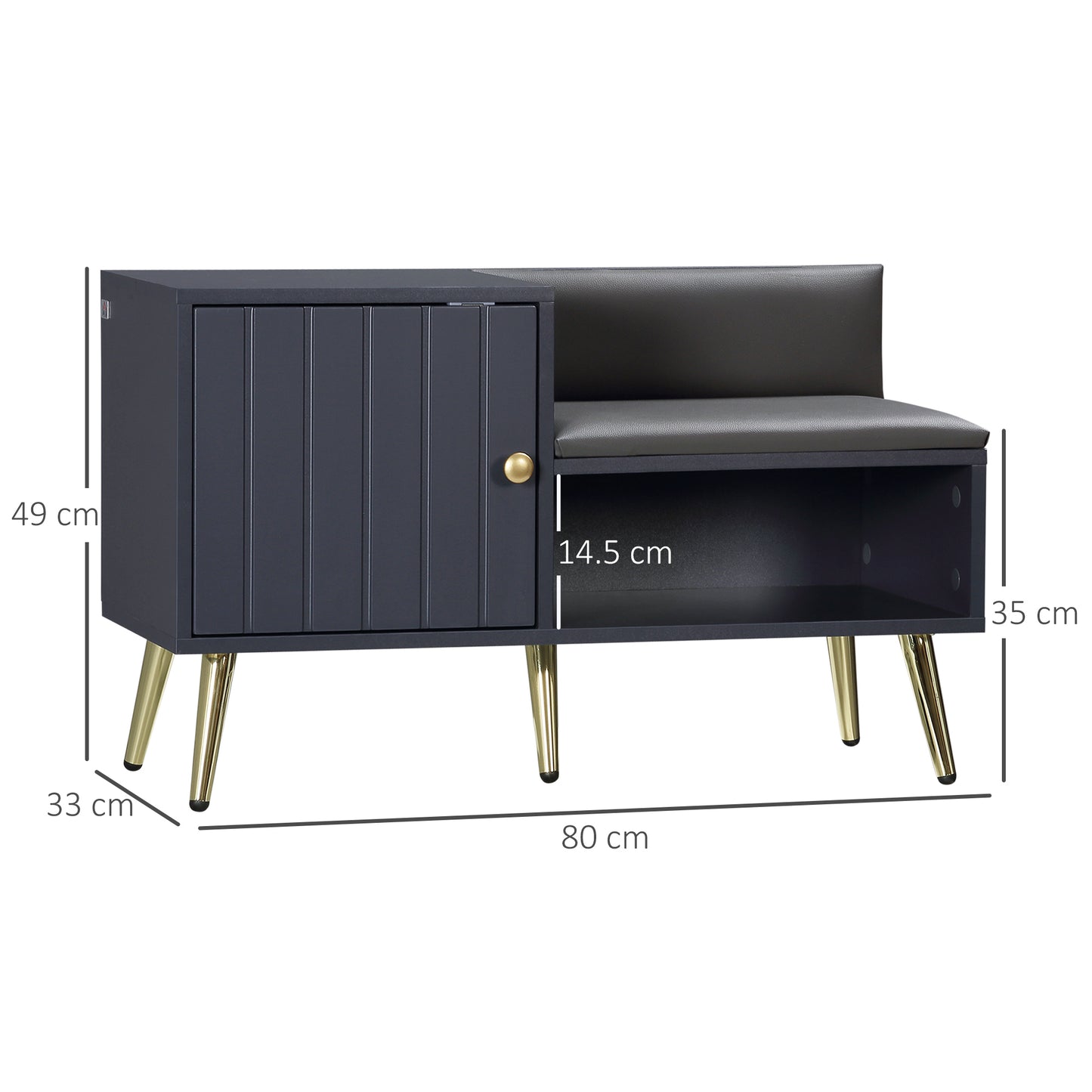 Roha Wooden Grey Shoe Storage Unit With Padded Seat