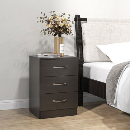 Salasa Set Of 2 White Bedside Tables With Drawer And OFauxn Shelf Featuring Metal Rail Detail