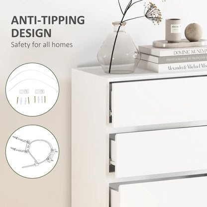 Staki Wooden Neutral Finish 5 Drawer Modern Storage Chest