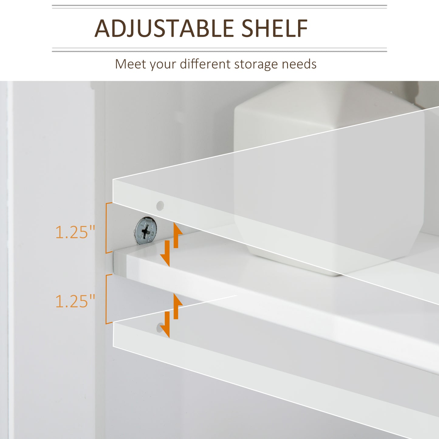 Luzi Freestanding Under Sink Bathroom Cupboard With Adjustable Shelves White