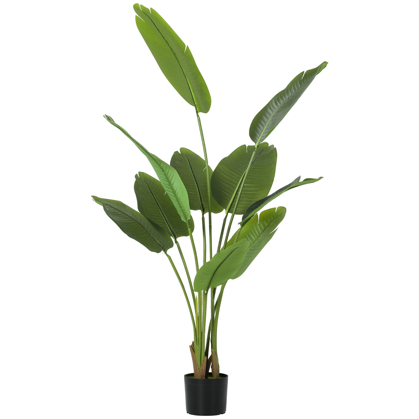 Nozizi Tall Artificial Bird Of Paradise Leaf Plant With Sculpted Foliage In Pot H8 160cm Green