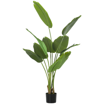 Nozizi Tall Artificial Bird Of Paradise Leaf Plant With Sculpted Foliage In Pot H8 160cm Green