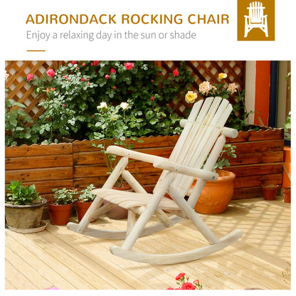 Cheddar Set Of 2 Natural Wood  Rocking Chairs With Ergonomic Design