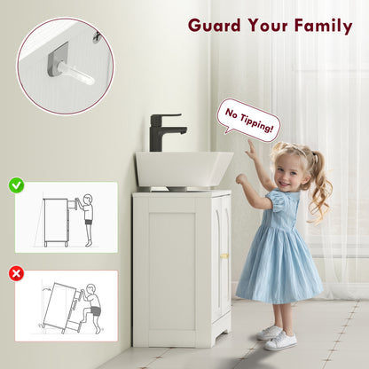 Mapa Under Sink Bathroom Storage Cabinet With Double Arched Doors White
