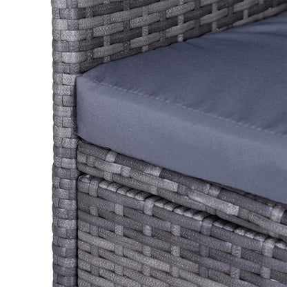 Tapata Rattan Grey 2 Seater Outdoor Garden Bench With Central Table