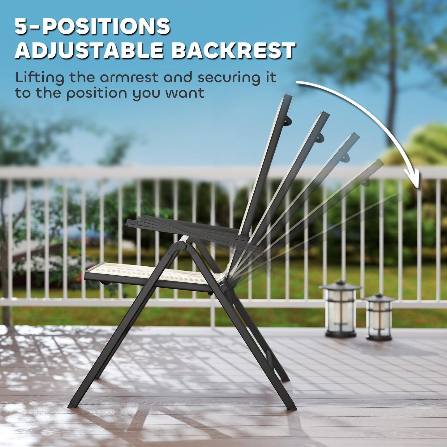 Dizisa Rattan Multicolour Reclining Garden Chairs Set Of 2 With Adjustable Comfort Design