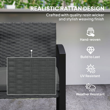 Haloka Rattan Light Grey 2 Seater Outdoor Garden Bench