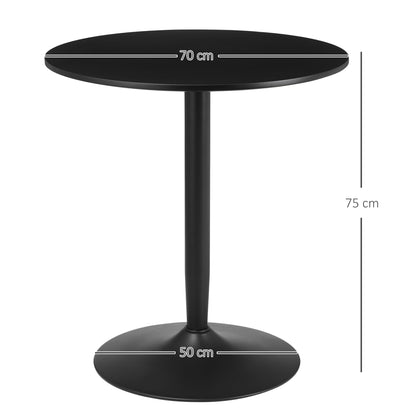 Reveva 70cm Metal Black Minimal Round Dining Table For 2