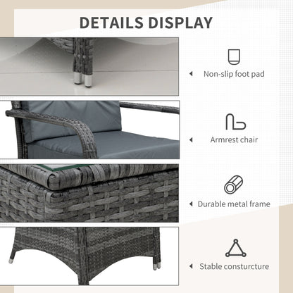 Lepano Rattan 2 Seater Outdoor Bistro Table And Chair Set