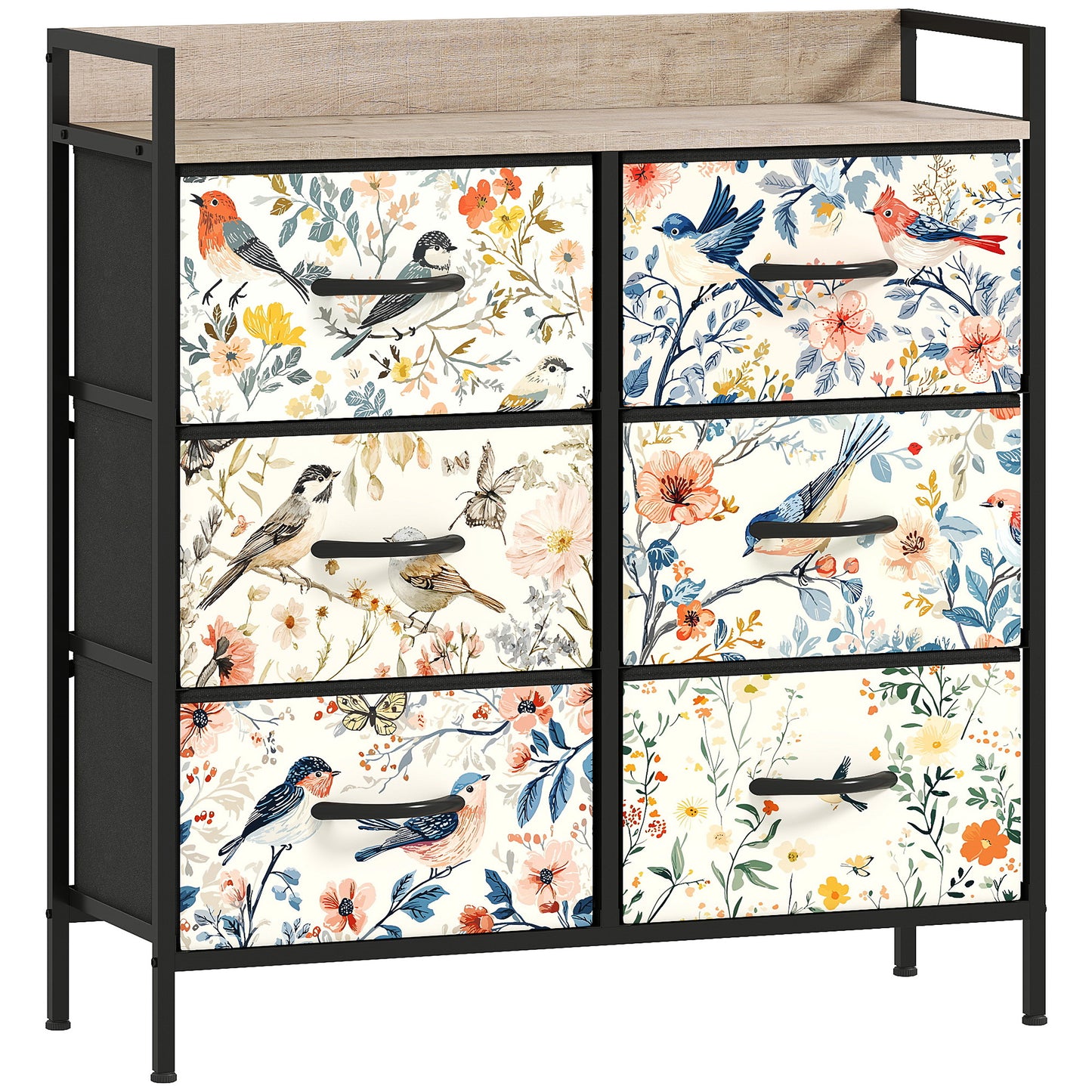 Tonona Wooden White 6 Drawer Storage Chest