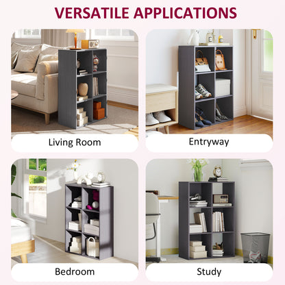 Fahe Wooden Grey 6 Cube Storage Bookcase