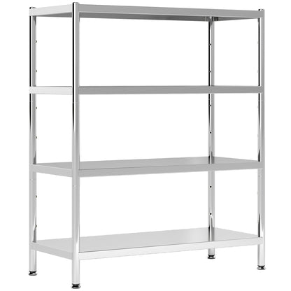 Nafado Stainless Steel Silver 4 Tier Bakers Rack Microwave Stand With Adjustable Shelves