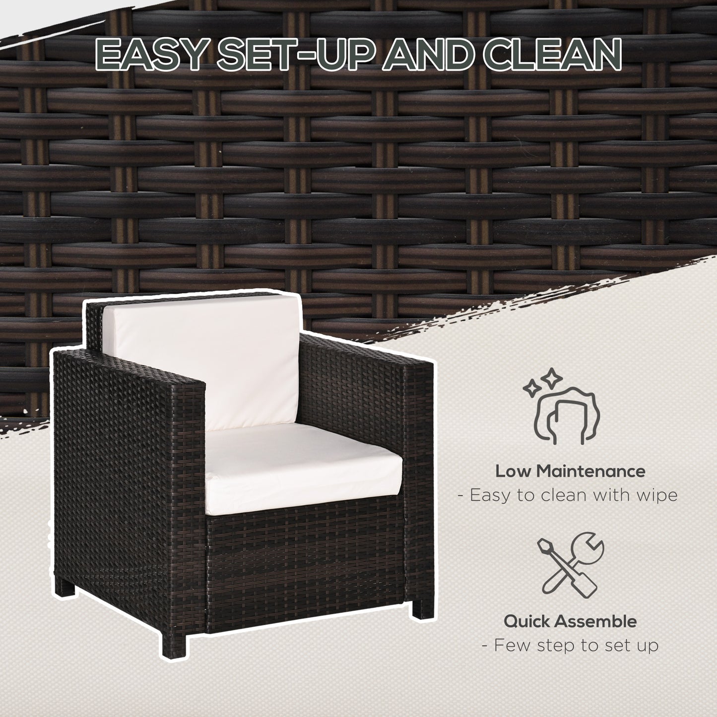Rado Brown Rattan Single Outdoor Armchair With Armrests