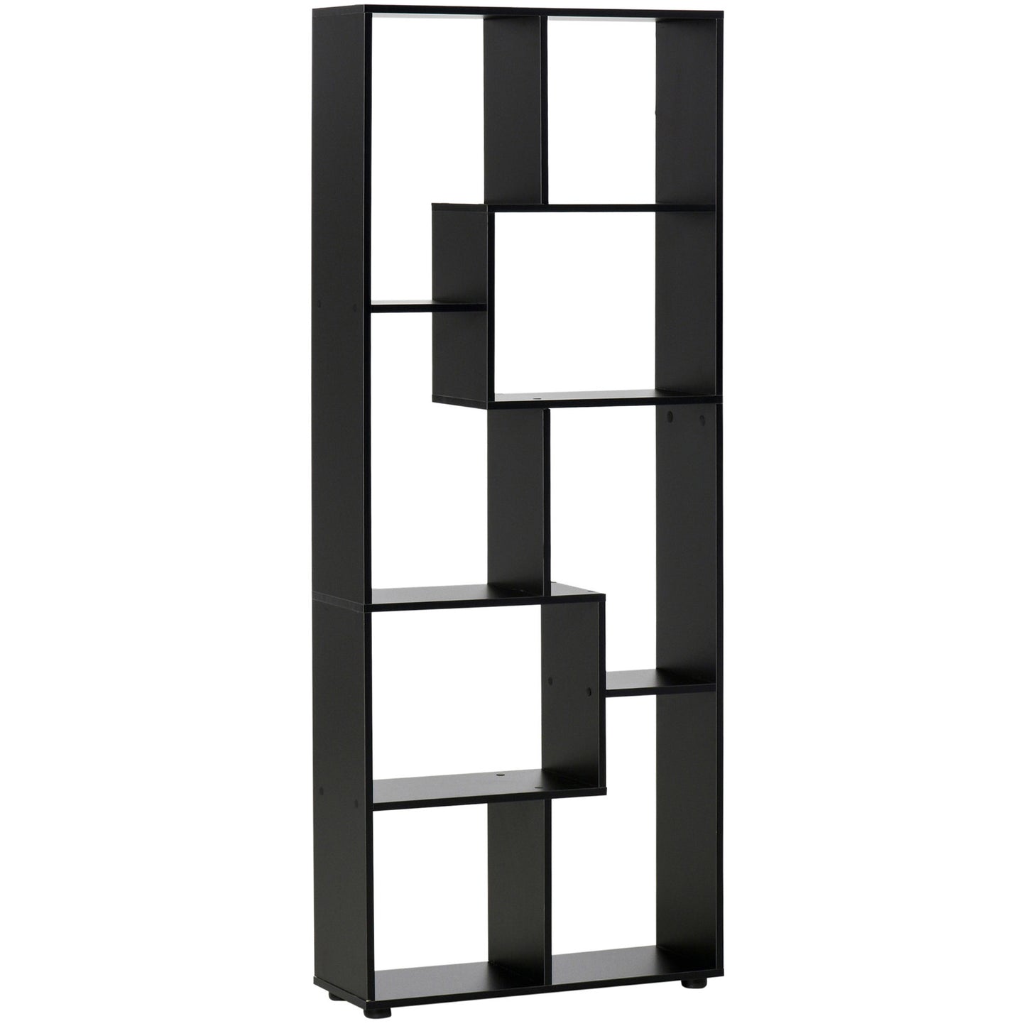 Rotolu Bado Wood Black 8 Tier Freestanding Grid Bookcase With Anti Tip Design