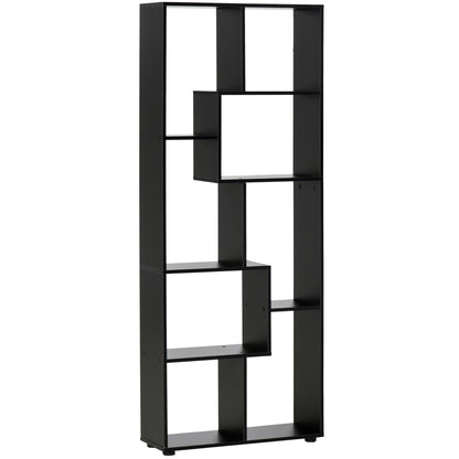 Rotolu Bado Wood Black 8 Tier Freestanding Grid Bookcase With Anti Tip Design