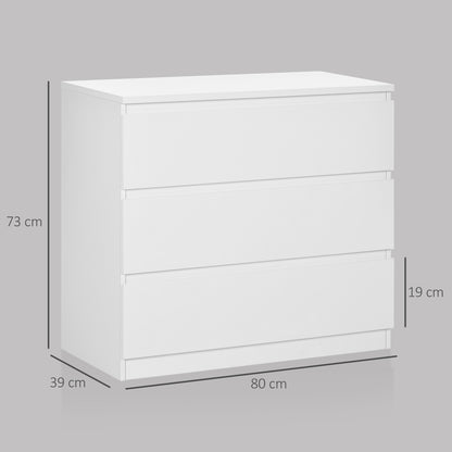Luvilo Wood White 3 Drawer Storage Chest