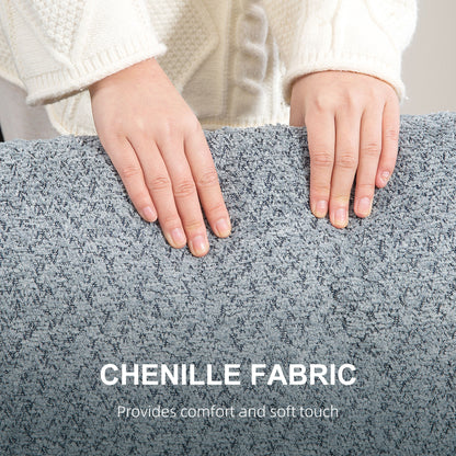 Mofa Chenille Light Grey 2 Seater Sofa Soft Texture