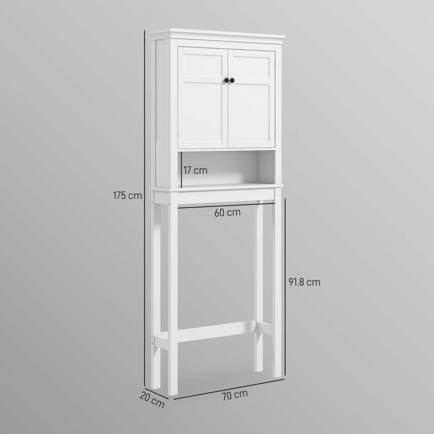 Nivele Over Toilet And Appliance Storage Cabinet In White