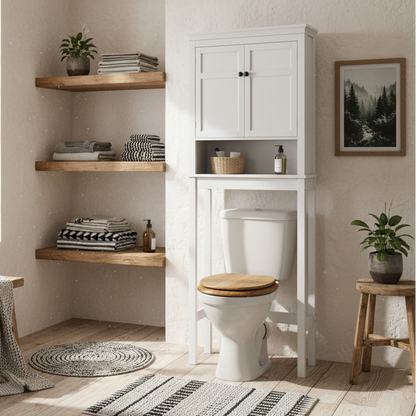 Nivele Over Toilet And Appliance Storage Cabinet In White