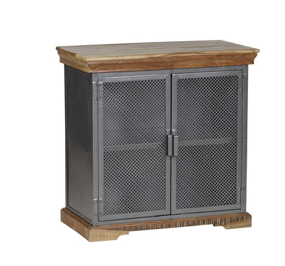 Albatross Small Mango Wood and Metal Sideboard 2 Doors