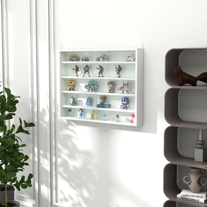 Ronimo Wood And Glass White Wall Mounted Display Cabinet With Adjustable Shelves