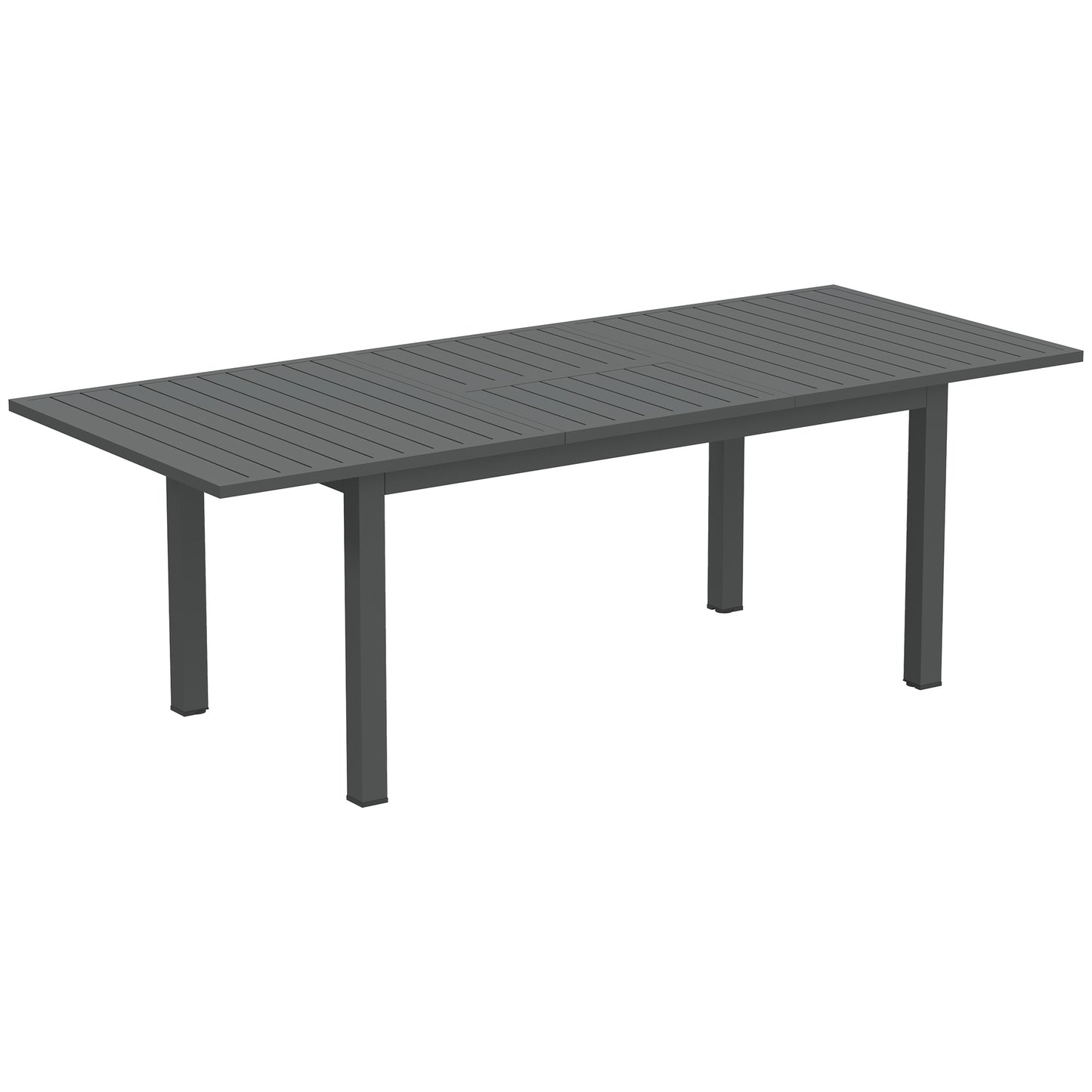 Tosala Aluminium Grey Extendable Outdoor Dining Table With Slatted Top For 6
