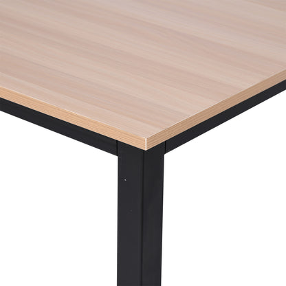 Pazi 120cm Wooden Black Writing Desk With Black Steel Frame