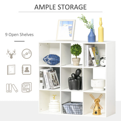Zido Wood White 3 Tier 9 Cube Storage Bookcase
