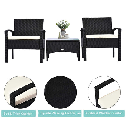 Veka Rive Black Rattan 2 Seater Bistro Table And Chair Set