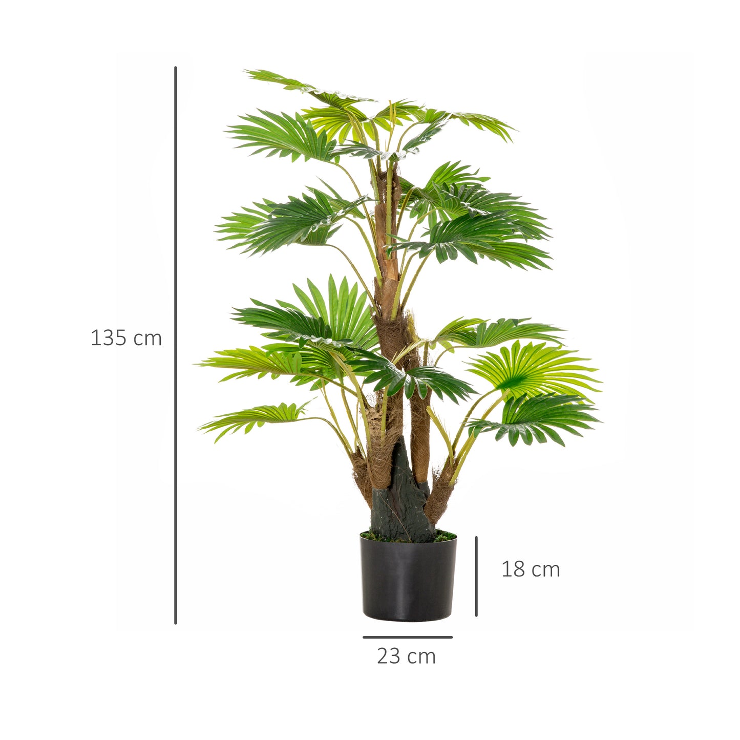 Halu Leve Pair Of Artificial Palm Style Trees In Pots H8 135cm