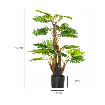 Halu Leve Pair Of Artificial Palm Style Trees In Pots H8 135cm