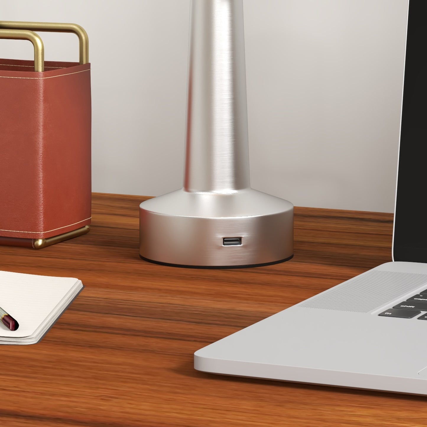 Dova Metal Silver Cordless Touch LED Table Lamp With Rechargeable Battery And 3 Colour Modes