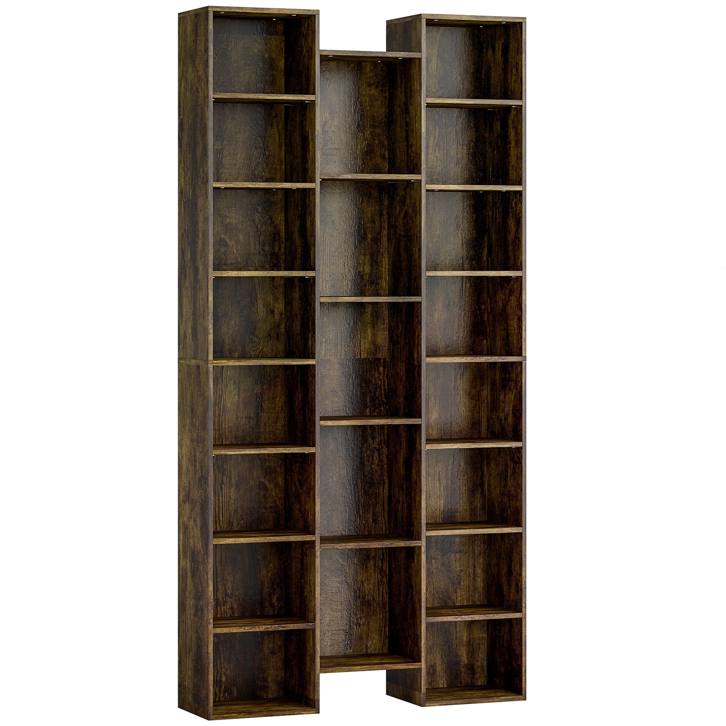 Elmaso Wooden Brown Twenty One Compartment Storage Bookcase