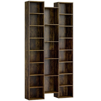 Elmaso Wooden Brown Twenty One Compartment Storage Bookcase