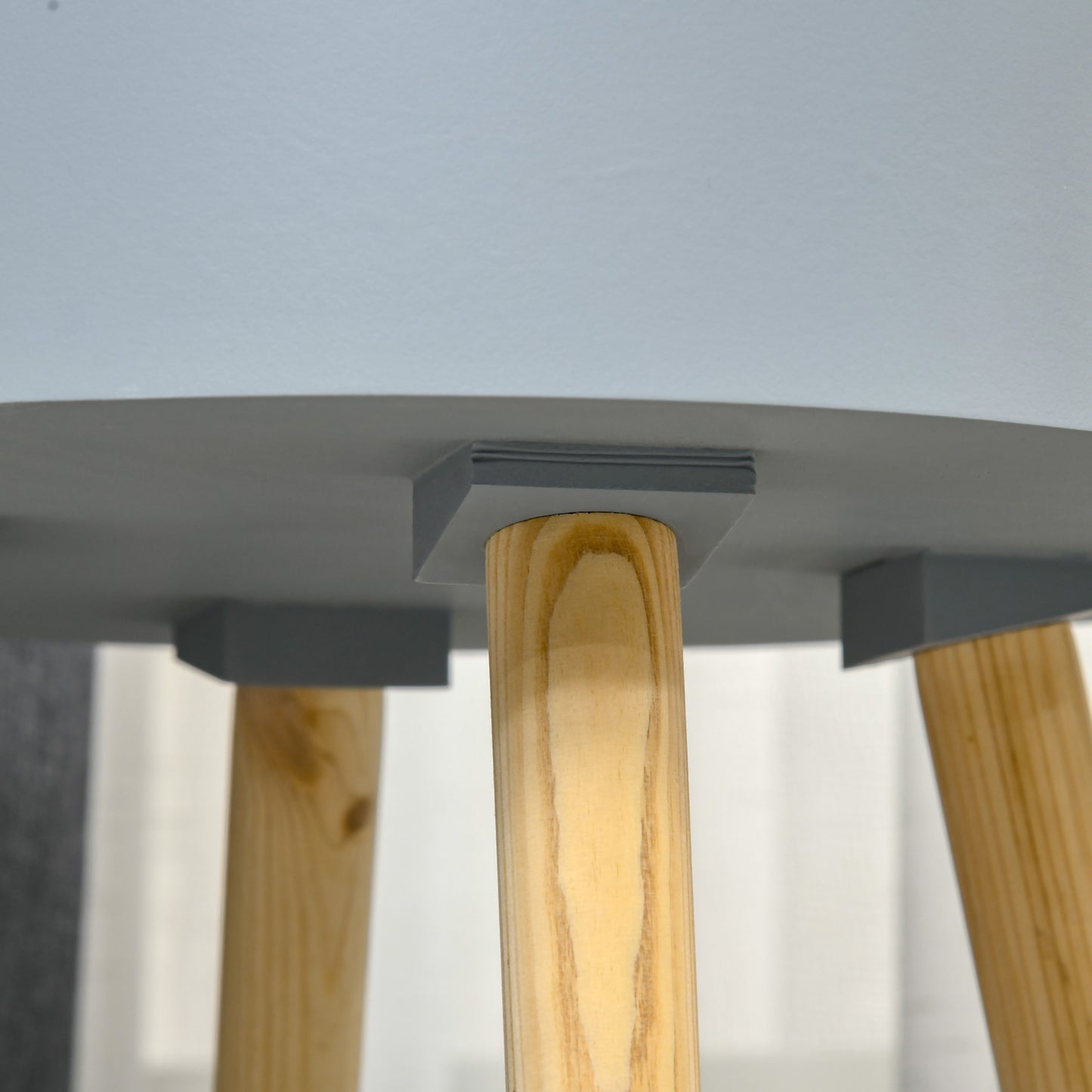 Lipa Wood Grey Set Of 2 Round BEdside Tables With Storage