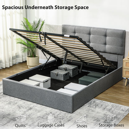 Vivafa 5FT King Ottoman Bed with Gas Lift Storage Grey