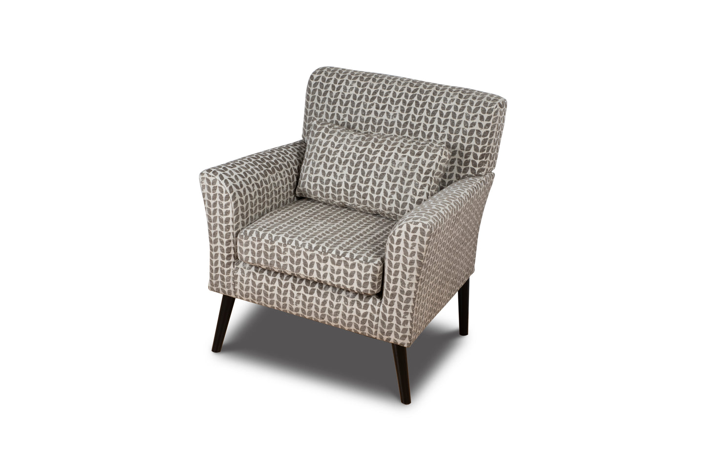 Niteroi Grey Patterned Fabric Accent Armchair