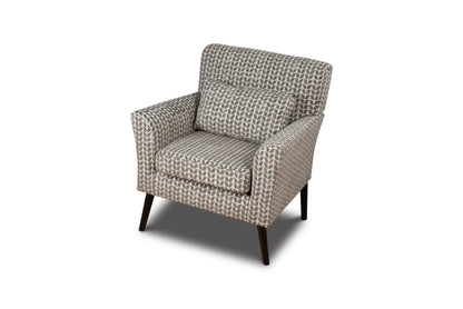 Niteroi Grey Patterned Fabric Accent Armchair