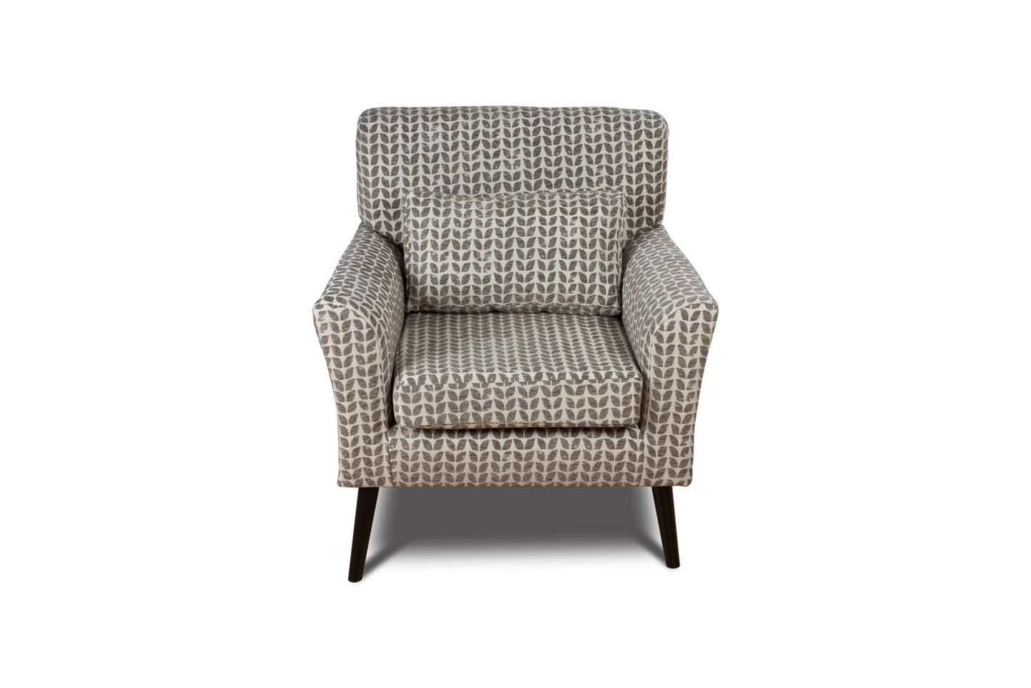 Niteroi Grey Patterned Fabric Accent Armchair