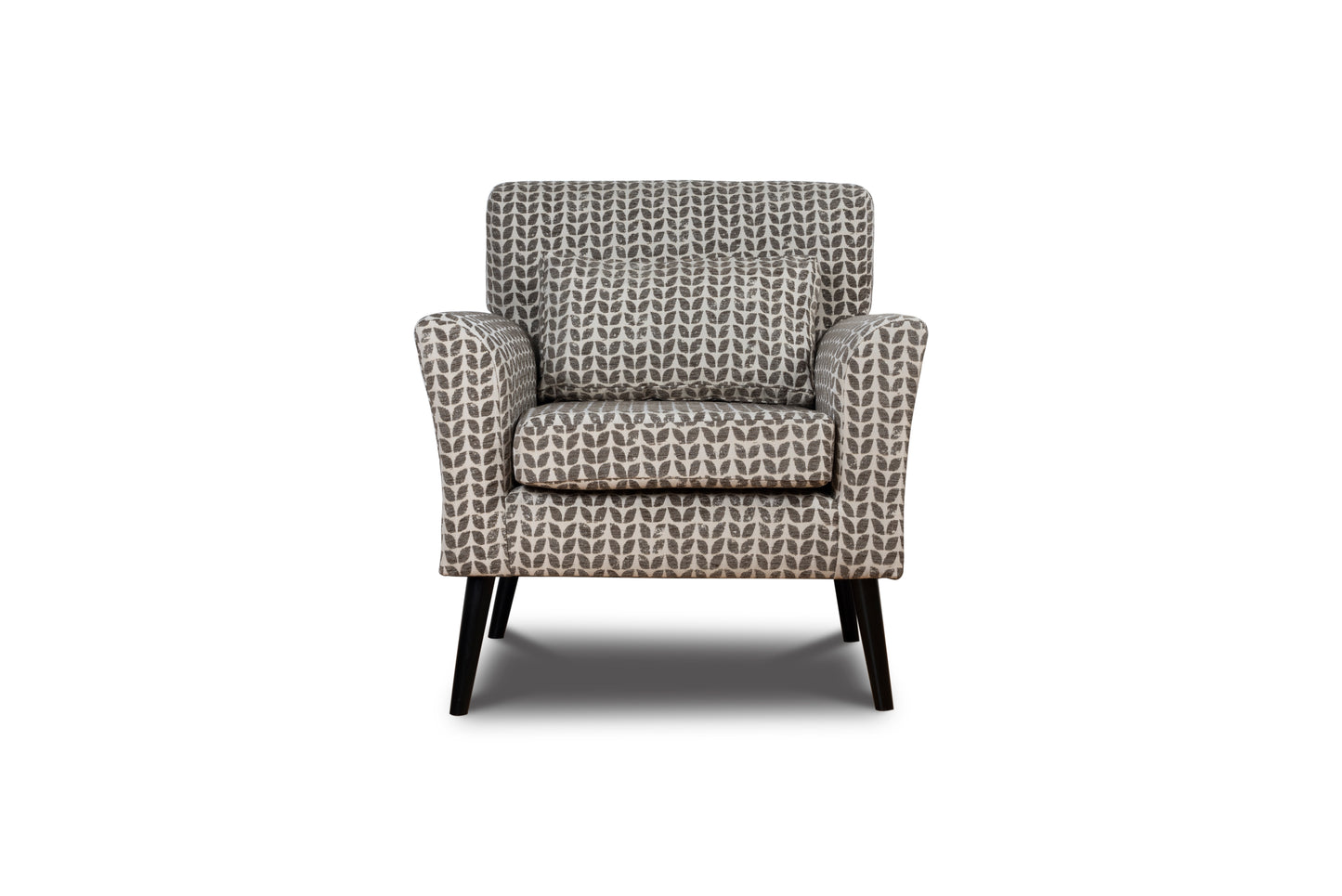 Niteroi Grey Patterned Fabric Accent Armchair