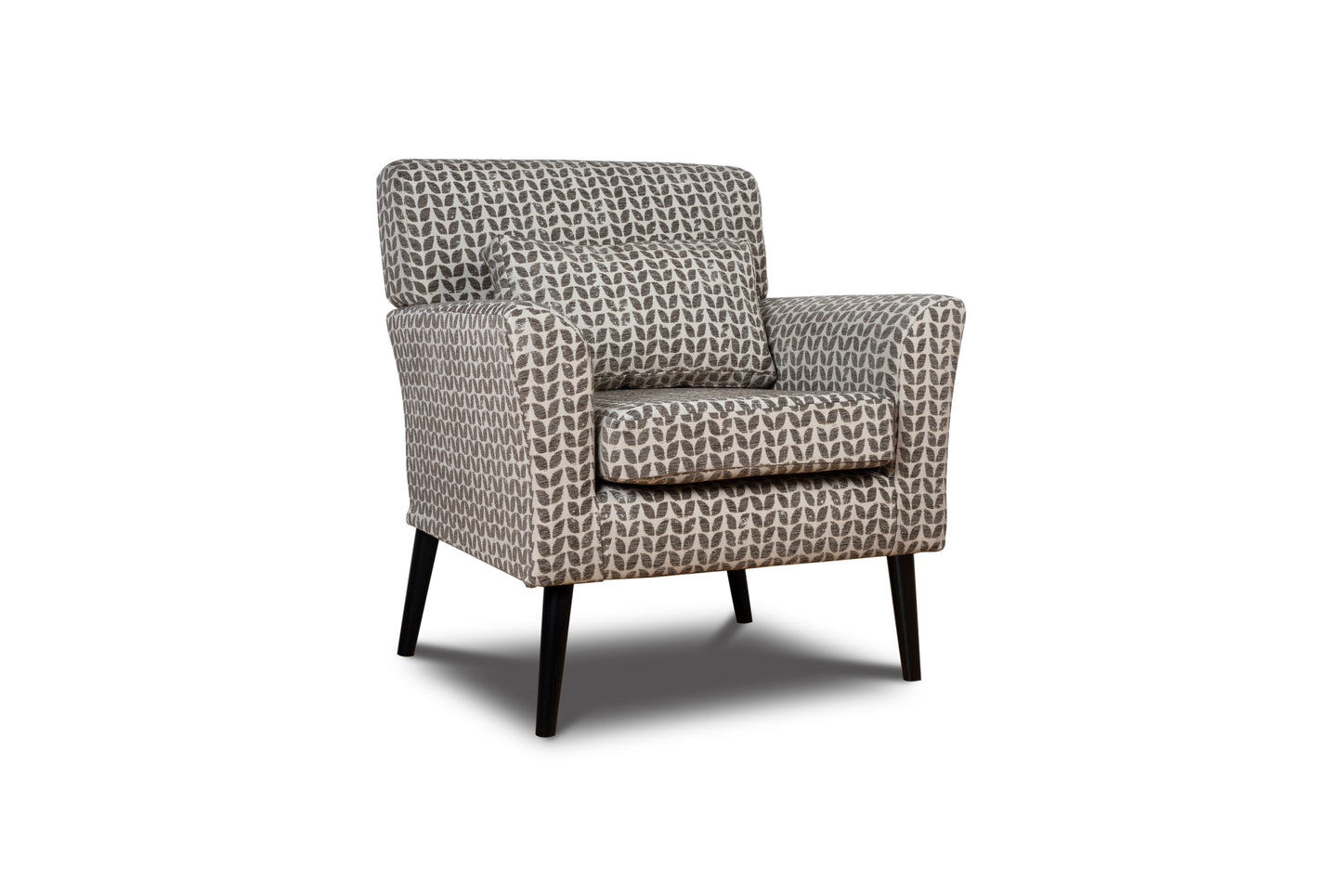 Niteroi Grey Patterned Fabric Accent Armchair