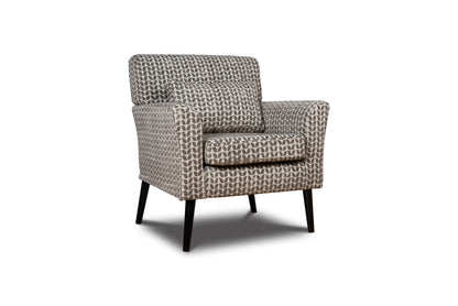Niteroi Grey Patterned Fabric Accent Armchair