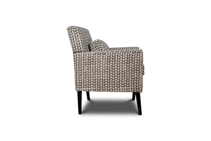 Niteroi Grey Patterned Fabric Accent Armchair