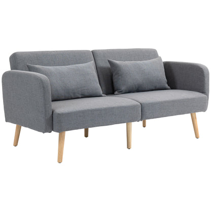 Torive Nove Grey 2 Seater Click Clack Sofa Bed With Cushions