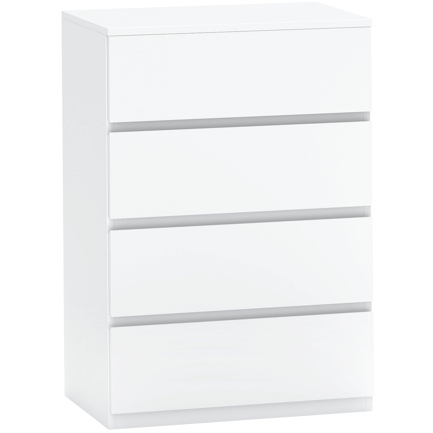 Lanodo Wooden Neutral Finish 4 Drawer Modern Storage Chest