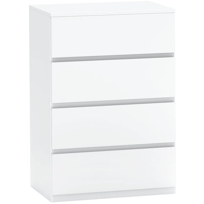 Lanodo Wooden Neutral Finish 4 Drawer Modern Storage Chest