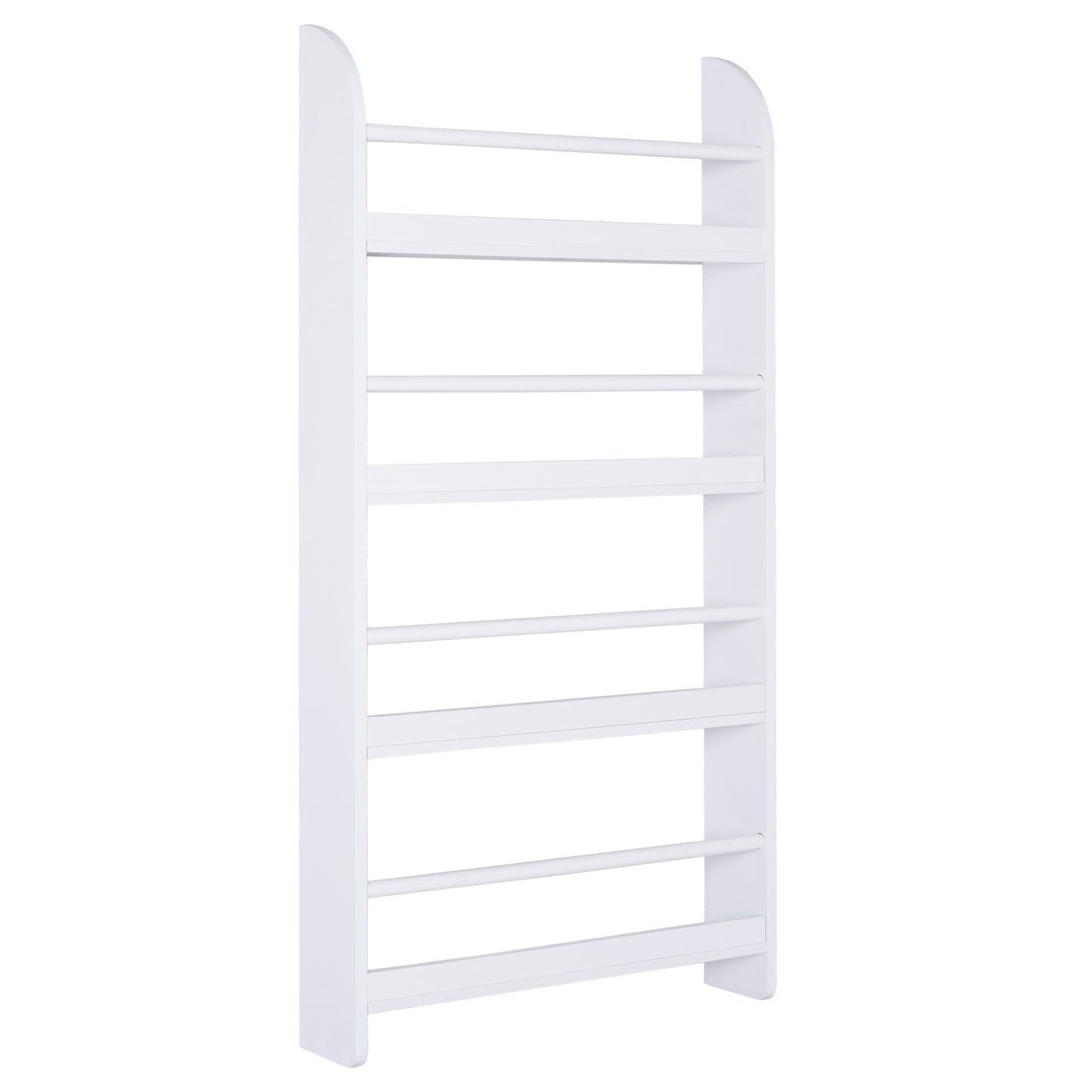 Vivi Wood White Slim Wall Mounted Bookshelf With 15cm Depth